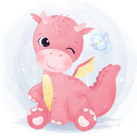 rózsaszín bébisárkány rajza